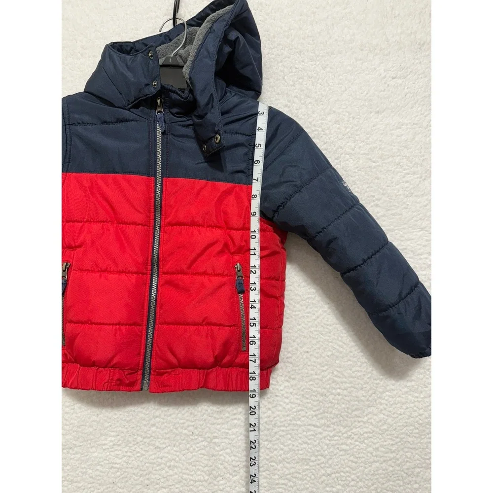 OshKosh B'gosh‎ Kids Puffer Jacket Size M 5-6 Red Navy Blue Hooded